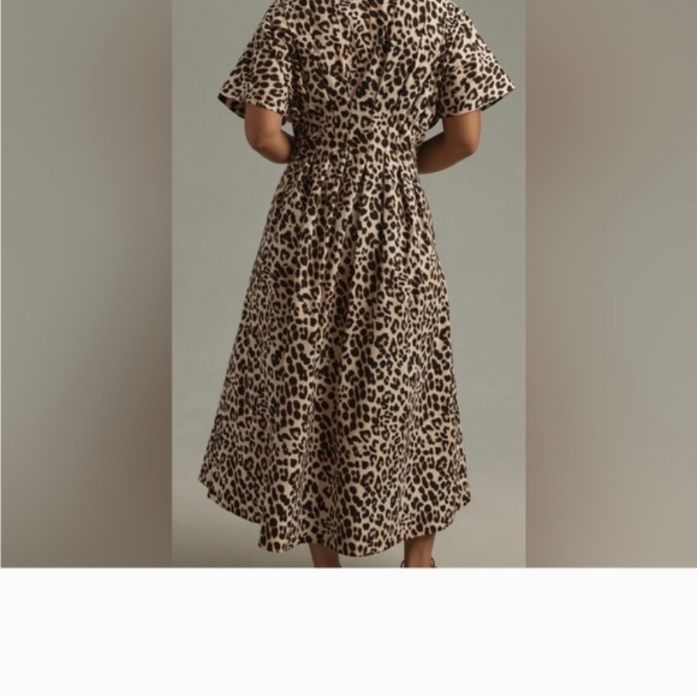 Elegant Leopard Print Midi Dress